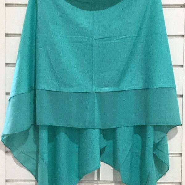 Trendy lightweight summer poncho with chiffon edge |beach poncho| very elegant