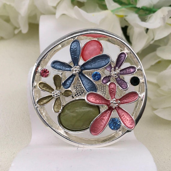 Broche Magnétique En Acier Inoxydable émaillé Bleu – Motif Arbre De Vie, Neuf Avec étiquettes
