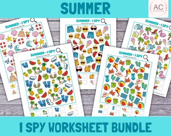 Summer I Spy Game, Count and Find Activity (PDF)
