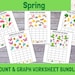 Spring Count and Graph Worksheets, Spring Printable Activities, Spring ...