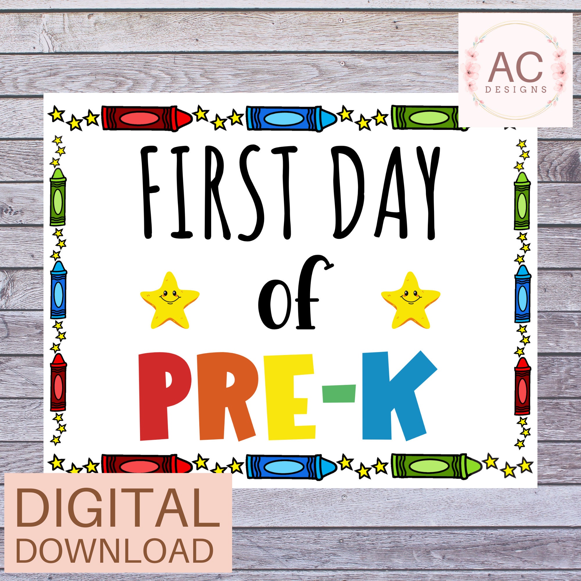 Printable First Day of Preschool Sign With Crayon Border, First Day of School Pre-k, Printable Instant Download, Back to School Sign - Etsy printable-first-day-of-preschool-sign-with-crayon-border-first-day-of-school-pre-k-printable-instant-download-back-to-school-sign-etsy
