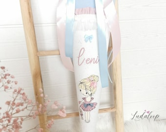 Schultüte Ballerina inkl. Papprohling in 70cm oder 85cm, Prinzessin, Mädchen, Zuckertüte, Glitzer,
