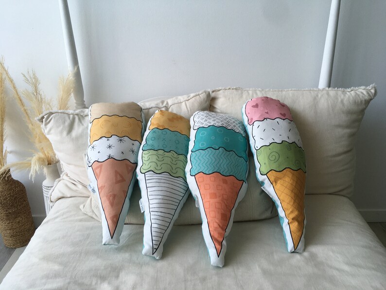 ice cream throw pillow