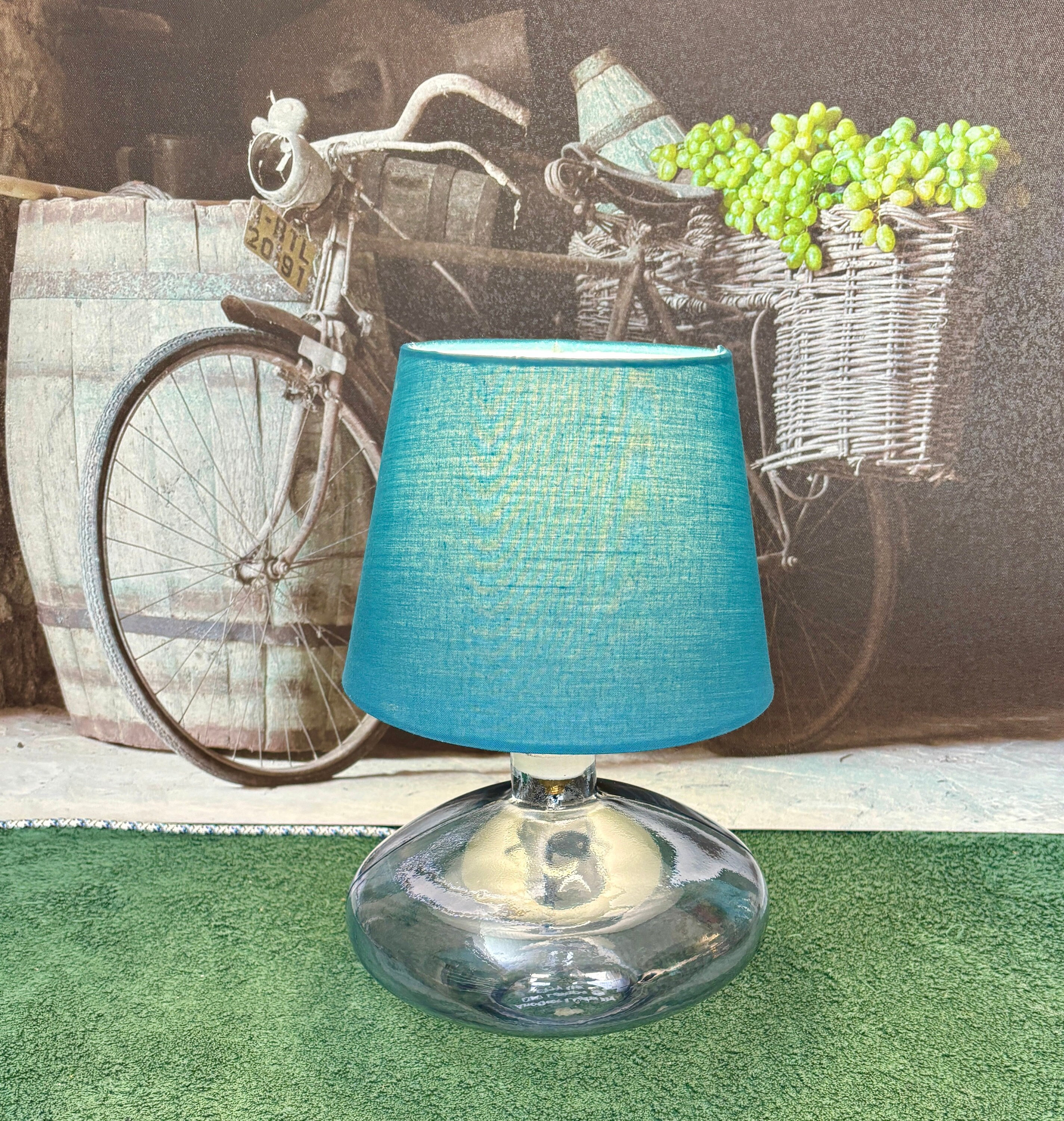 100% Recycled Glass Conical Table Lamp, Contemporary Lighting, up