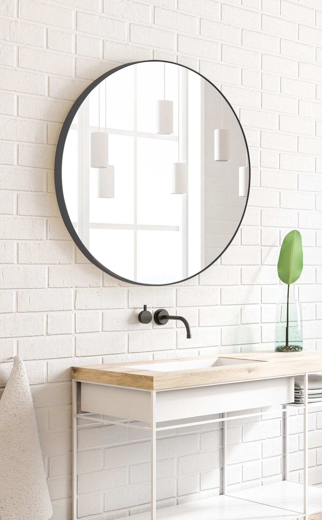 Black Round Mirrorgold Mirror Vanity Mirror Bathroom - Etsy