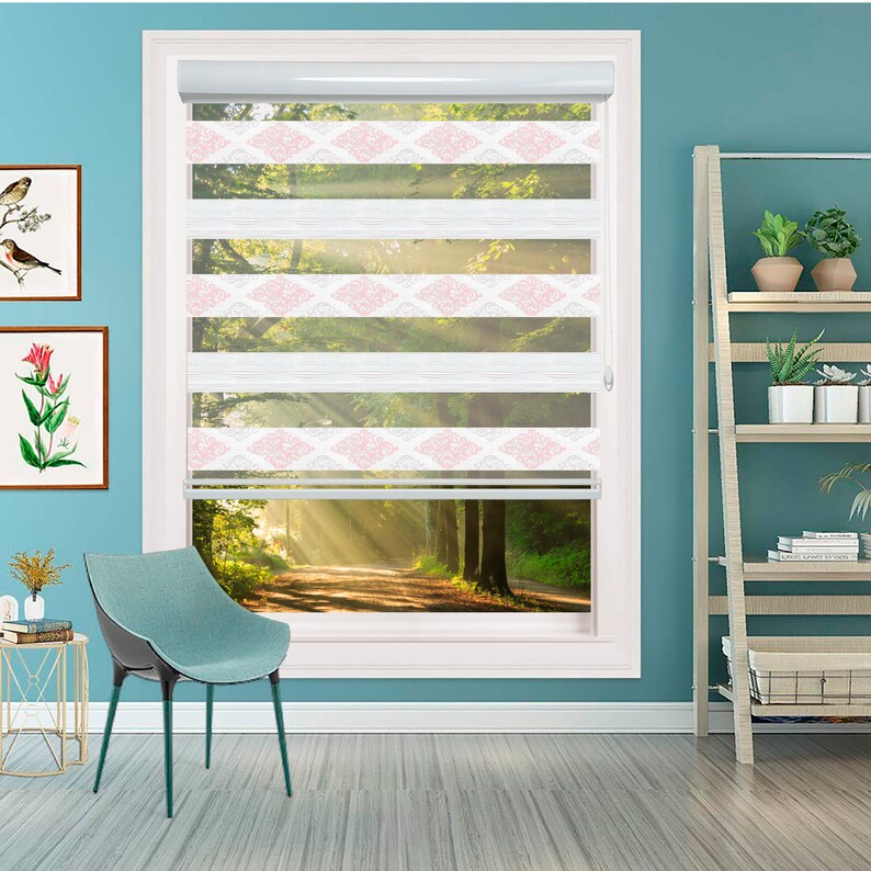 ARG Home Design Silver & Pink shops Zebra Roller Blinds