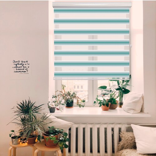 ARG Home Design Green shops Zebra Roller Blinds