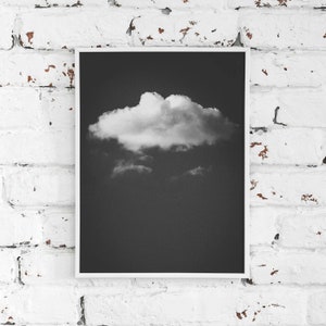 Cloud in black and white wall art, Printable sky wall decor, Minimalist living room decor, Minimal style bedroom, Vintage photography print