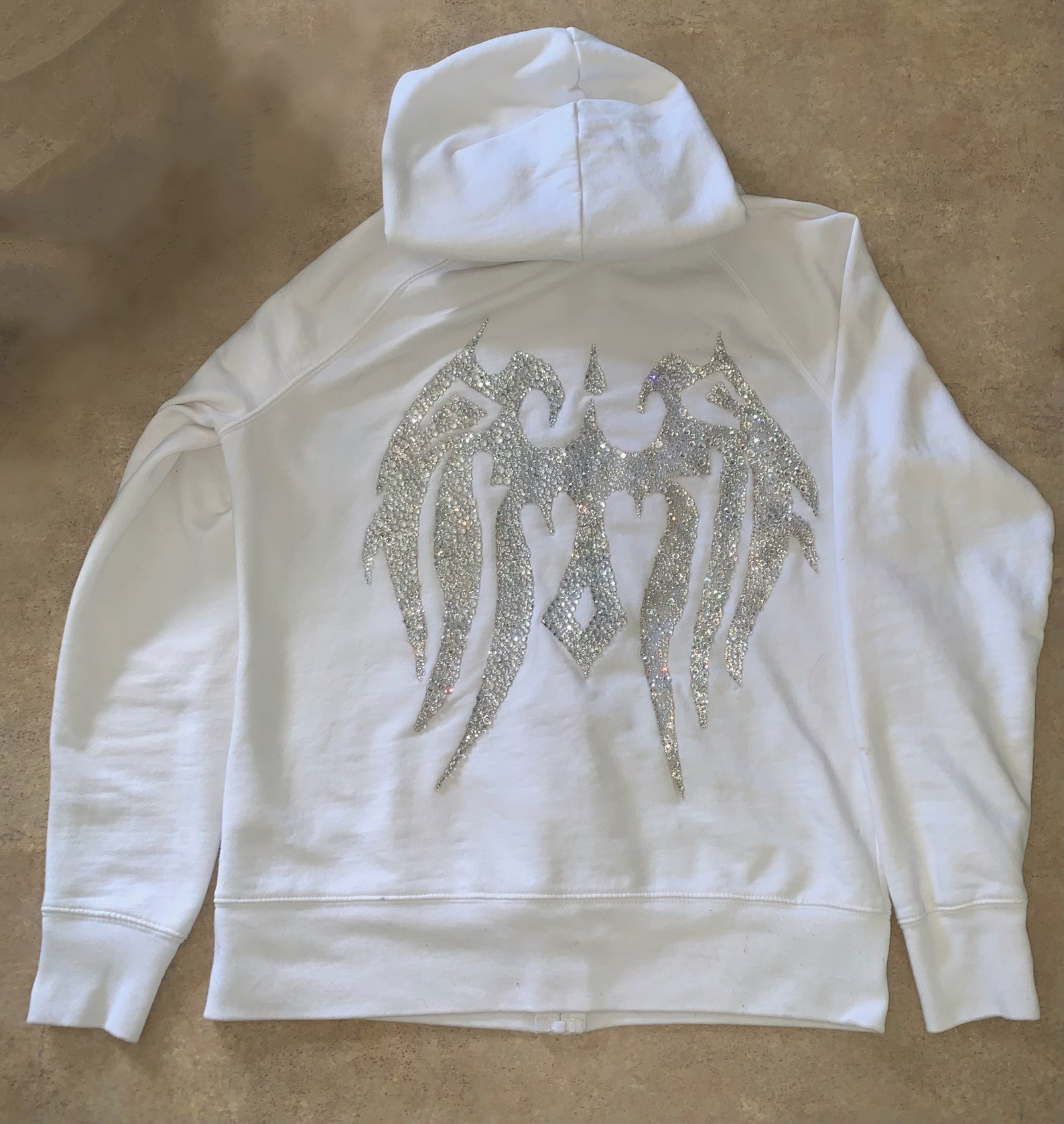 Custom rhinestone Zip Up hoodie women/men Y2k cool | Etsy