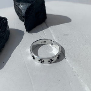 925 Silver Cross Ring-925 Sterling ring - Adjustable Ring - Special Gift - fashion ring for unisex