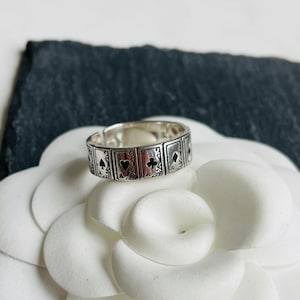 925 Sterling ring-925 Silver Poker Ring - Adjustable Ring - Special Gift - fashion ring for unisex