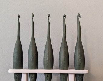 Crochet Hooks - SPECIALTY Sizes, Ergonomic Lightweight Bulbous Shape, Multiple Colors, Customizable Shape