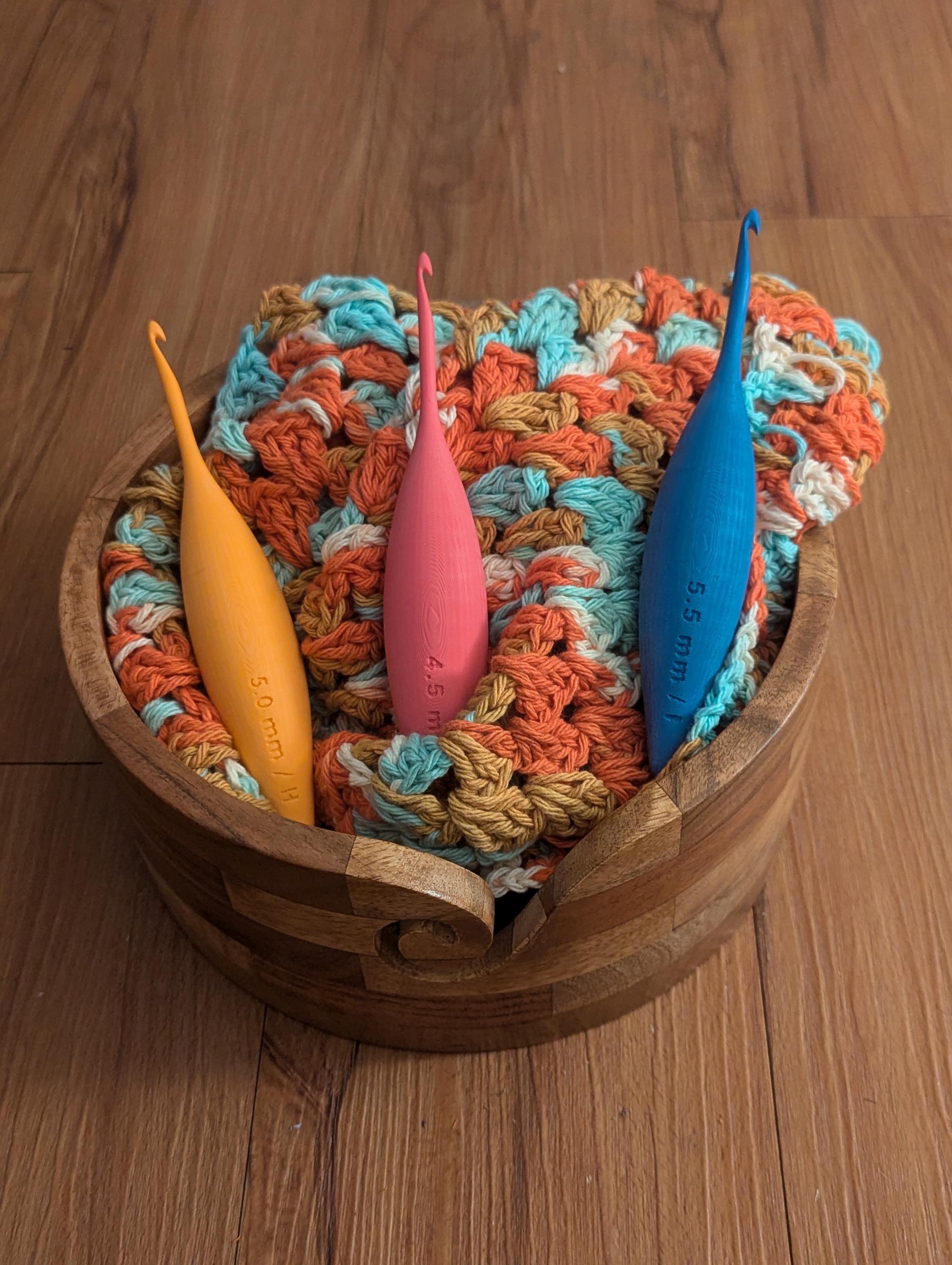 JUMBO Burl Crochet Hook, Extra Large Ergonomic Lightweight Bulbous Shape, All Colors, All Sizes