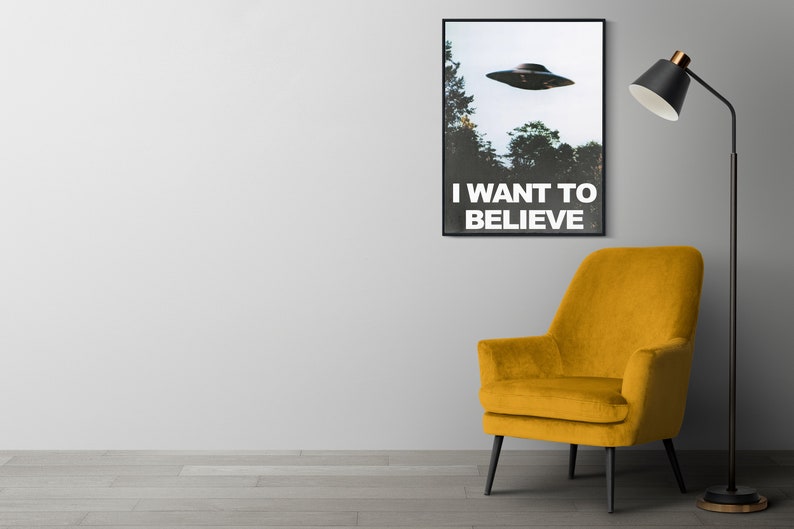 X Files I Want To Believe Poster, UFO Print, Science Classroom Decor, Sci Fi Poster, X-files, UFO Poster, Tv Show, Alien Movie Decor, Canvas