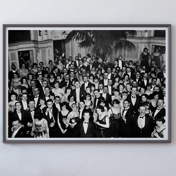 The Shining Overlook Hotel Poster,  Dinner Ball Party,  Black and White, Vintage Photo Print, Jack Nicholson, Stanley Kubrick, Jack Torrance