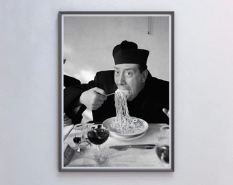 Italienisches Pasta-Poster, Schwarz-Weiß, Vintage-Küchen-Wandkunst, Spaghetti-Druck, Esszimmer-Dekor, Antikes Foto, Pasta-Druck, Leinwand, 50er Jahre