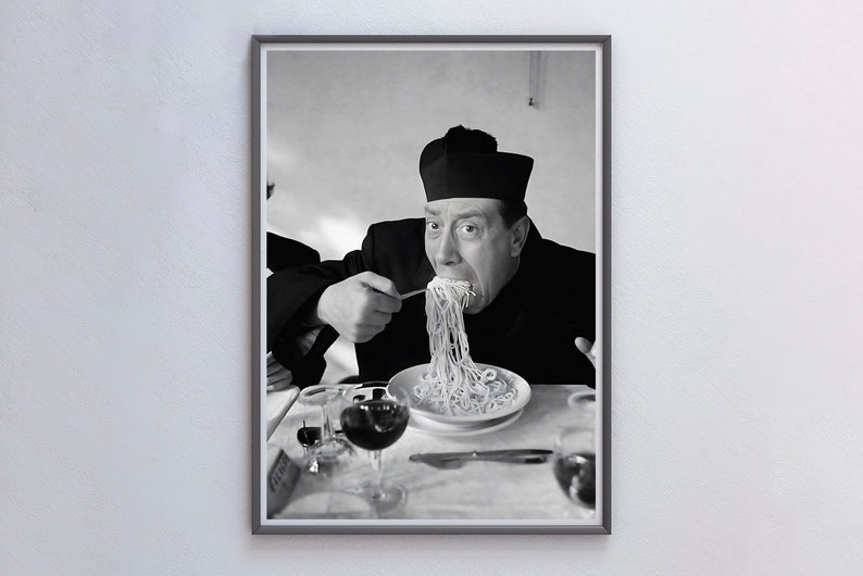 Italienisches Pasta-Poster, Schwarz-Weiß, Vintage-Küchen-Wandkunst, Spaghetti-Druck, Esszimmer-Dekor, Antikes Foto, Pasta-Druck, Leinwand, 50er Jahre Bild 1