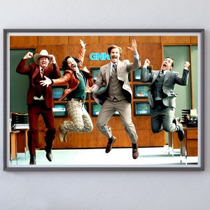 Anchorman Movie Poster, Home Office Decor, Anchorman Print, Funny Movie Poster, Printable Wall Art, Funny Poster, Comedy, Teen Room Decor