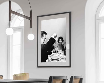 Sophia Loren Eating Spaghetti Print Black and White Vintage Photography Kitchen Wall Art Pasta Print Dining Room Wall Decor Digital Download