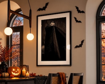 Dracula Movie Poster, Black and White, Vintage Halloween Wall Art, Bela Lugosi Print, Spooky Home Decor, Monster Wall Art, Digital Download