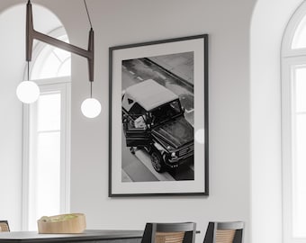 Luxury G Wagon Poster, Black and White, Old Money Wall Art, Vintage Car Photography, Stylish Home Decor, Rich Life Print, Digital Download