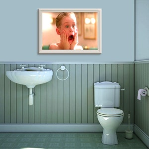 Home Alone Movie Poster, Funny Bathroom Art, Kevin McCallister Print (Digital Download)