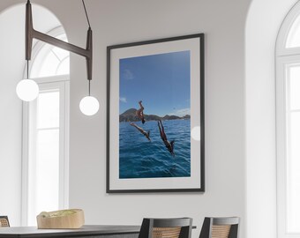 Women Diving Print, Old Money Aesthetic Wall Art, Sea Photography, Blue Ocean Poster, Girls Bedroom Decor, summer Wall Art, Digital Download