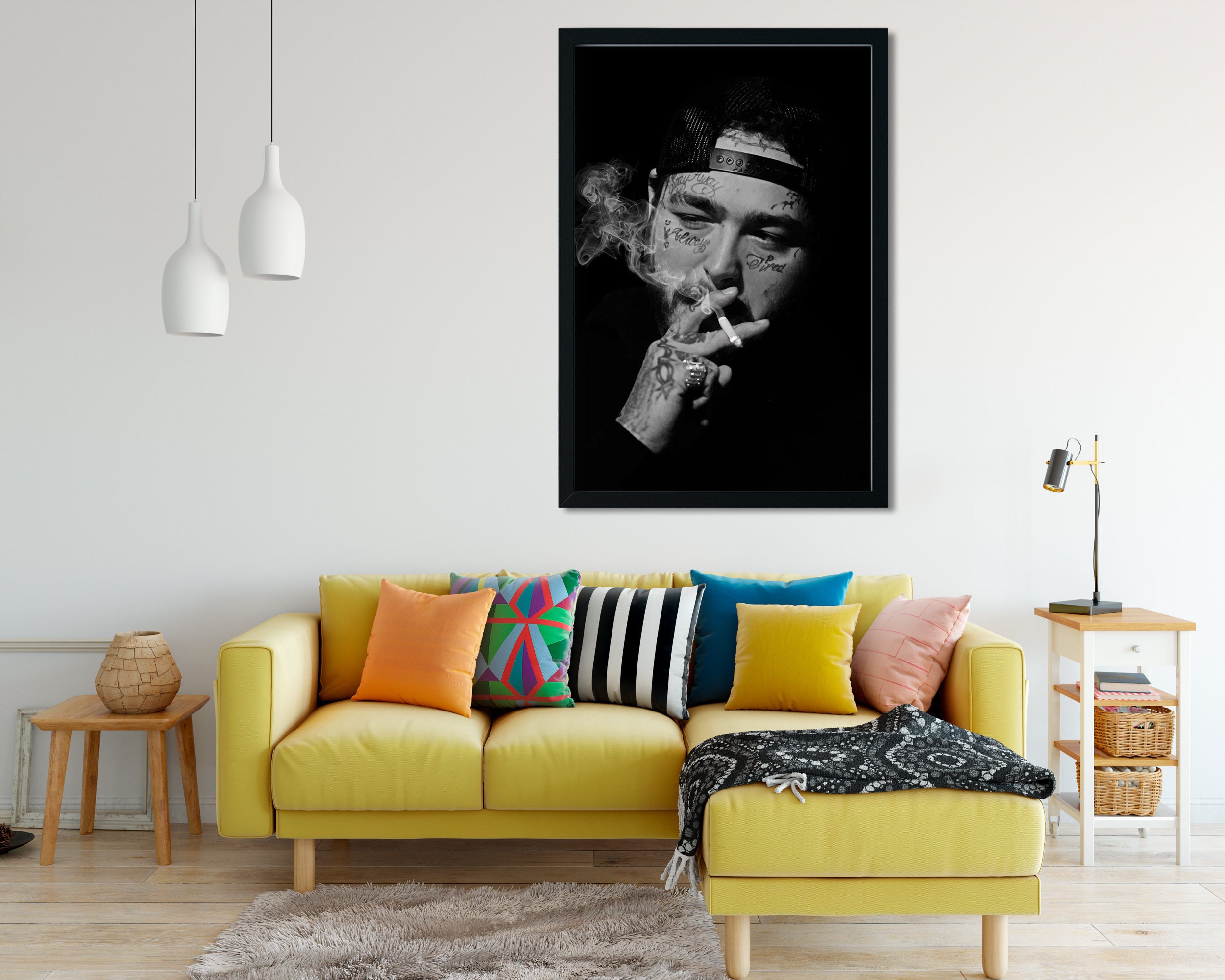 Discover Post Malone Black And White Poster