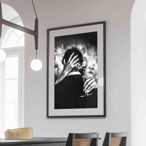 Para Pijąca Wino Plakat, Bar Cart Print, Czarno-biały, Alkohol Ścienny Art, Romantyczny Wystrój Sypialni, Wystrój Ściany Kuchni, Pobieranie Cyfrowe