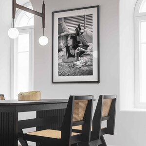 Pulp Fiction Poster, Feminist Print, Black and White Wall Art, Retro Movie Poster, Maximalist Room Decor, Smoking Poster, Digital Download