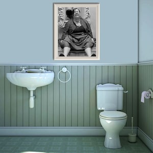 Impression d'art de salle de bains de film de demoiselles d'honneur, affiche de toilettes rétro drôle (téléchargement numérique)