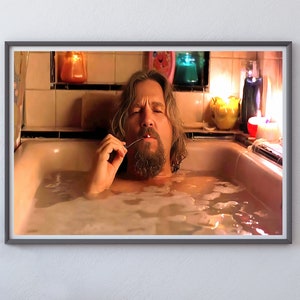The Dude Big Lebowski Movie Poster, Funny Bathroom Art, Printable Wall Art, Home, Art, Funny Gift, Bathroom Print, Farmhouse Bathroom Decor