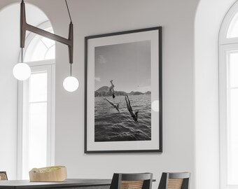 Women Diving Wall Art, Old Money Poster, Black and White, Coastal Print, Sea Photography, Girls Bathroom Decor, Y2k Poster, Digital Download