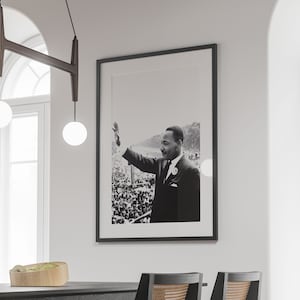 Martin Luther King Poster, Vintage Print, Schwarzweiß, Klassenzimmerposter, Schulposter, Bürgerrechtsführer 1955, Foto