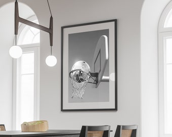 Disco Ball Basketball Hoop Druck, Hipster Wohnheim Dekor (Digitaler Download)