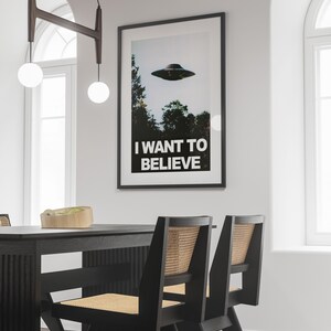 X Files I Want To Believe Poster, UFO Print, Science Classroom Decor, Sci Fi Poster, X-files, UFO Poster, Tv Show, Alien Movie Decor, Canvas