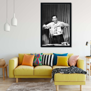 Póster de espaguetis de Frank Sinatra, fotografía vintage en blanco y negro (descarga digital)