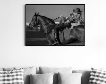 Wüsten-Cowgirl-Pferdedruck | Vintage Western Fotografie (Digitaler Download
