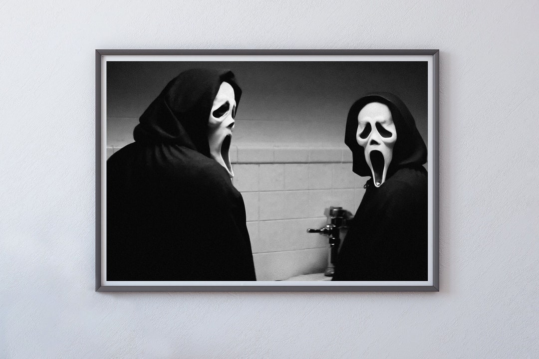 Scream Movie Poster Funny Bathroom Wall Art Ghostface Etsy