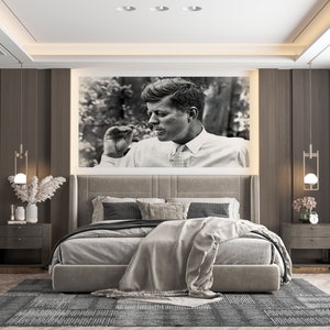 Póster de John F. Kennedy fumando, arte mural vintage, póster de JFK, póster político, impresión de John F. Kennedy, póster histórico, decoración de pared, foto imagen 6