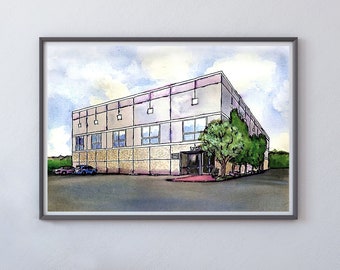 The Office Watercolor Art Print, Dunder Mifflin Scranton (Digital Download)
