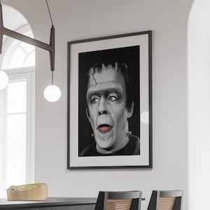 The Munsters Poster, Halloween Wall Decor, Herman Munster, Monster Print, Spooky Wall Art, Horror Movie Poster, Halloween Print, Creepy Art
