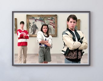 Ferris Buellers Day Off Movie Poster, Digital Oil Painting, Ferris Bueller Print, Movie Poster Print, Funny Wall Art, Movie Theater Decor