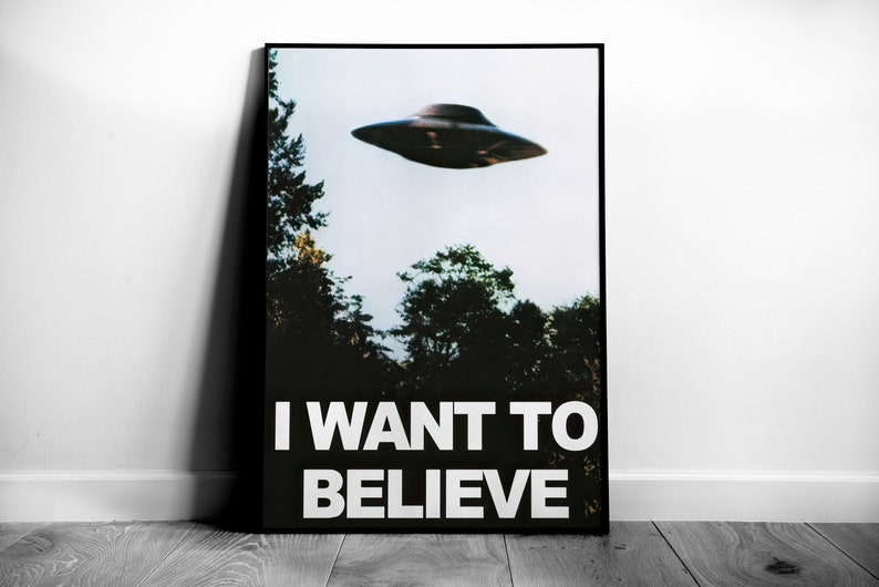 X Files I Want To Believe Poster, UFO Print, Science Classroom Decor, Sci Fi Poster, X-files, UFO Poster, Tv Show, Alien Movie Decor, Canvas