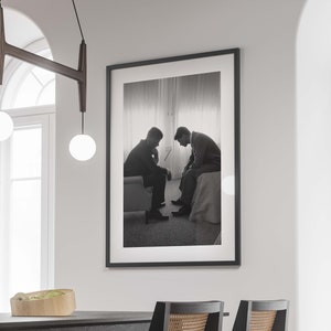 Impresión de John F. Kennedy con su hermano Robert Kennedy, blanco y negro, fotografía antigua, arte mural imprimible, póster político, impresión de JFK