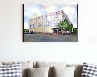 The Office Watercolor Art Print, Dunder Mifflin Scranton (Digital Download)