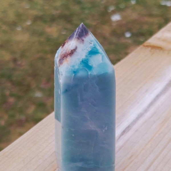 Beautiful Blue Aragonite Tower Obelisk