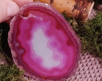 Fuchsia Pink Agate Slab. Pink Brazilian Agate Slice. Berber Agate Slice.