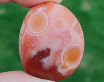 Very RARE Natural Crystal Stone Orange Eye Agate