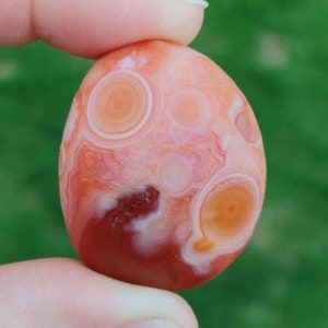 Very RARE Natural Crystal Stone Orange Eye Agate